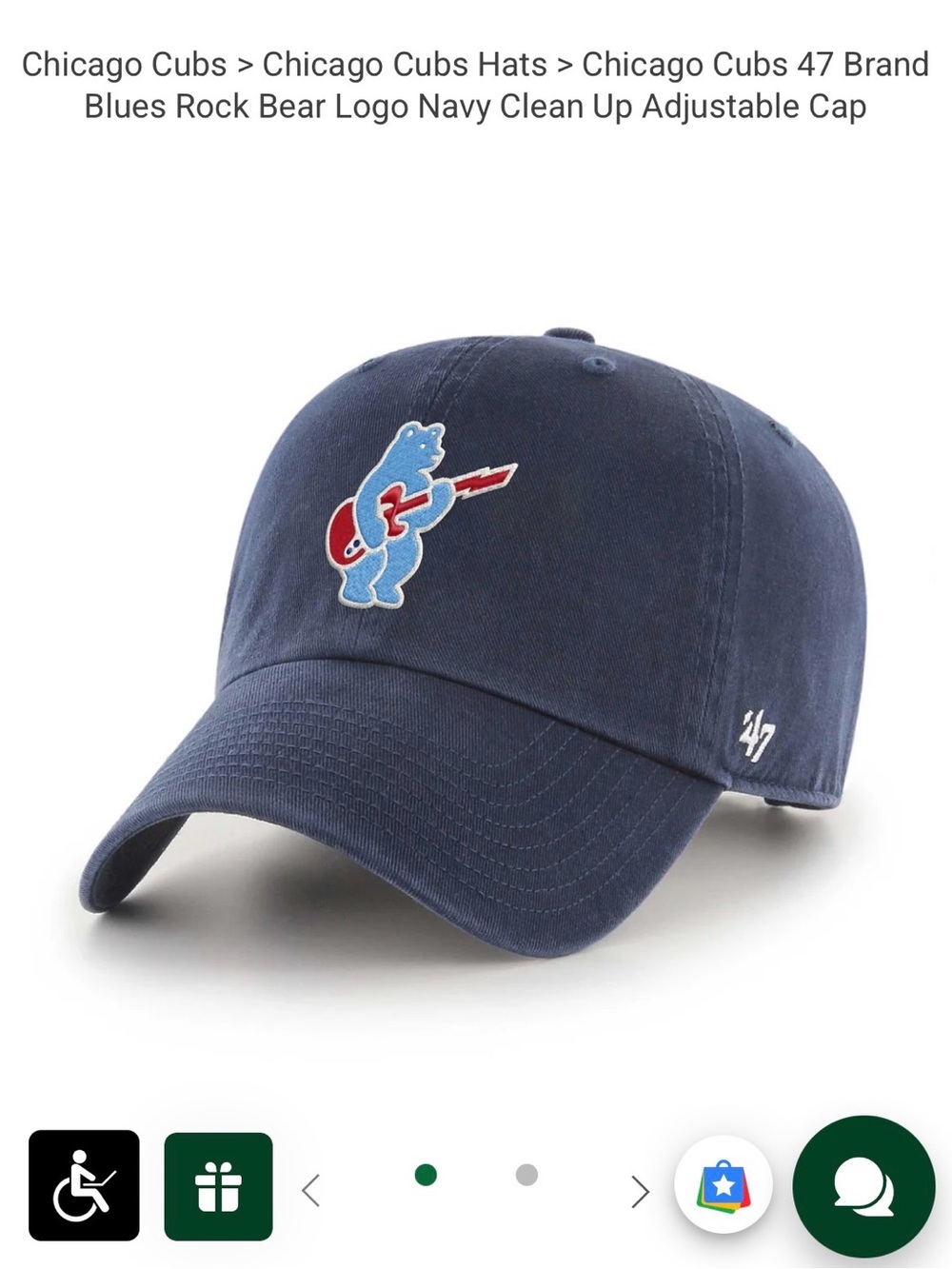 NWT- Vintage Cubs logo navy baseball hat